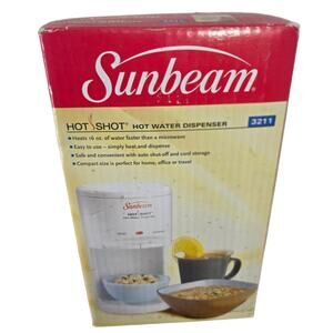 VTG Deadstock Sunbeam Hot Shot Hot Water Dispenser 16 oz 3211 Heats Water Fast
